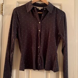 Boden Gray Polka Dot Button Shirt